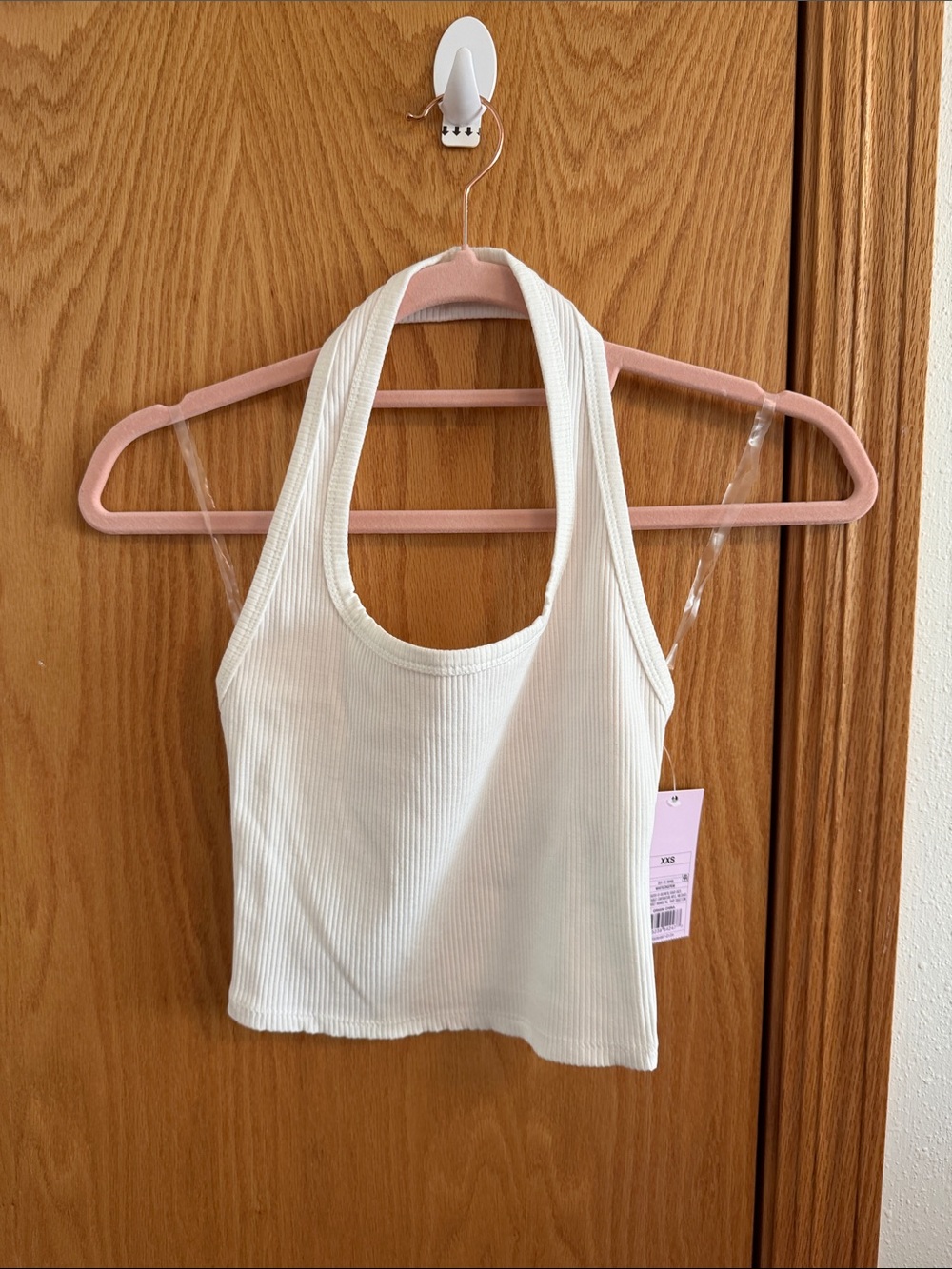 🫶🏼3 for $12!!🫶🏼wild fable Cream Ribbed Halter Crop Top